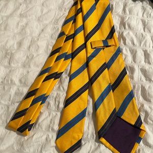 Gold and blue striped Ben silver tie